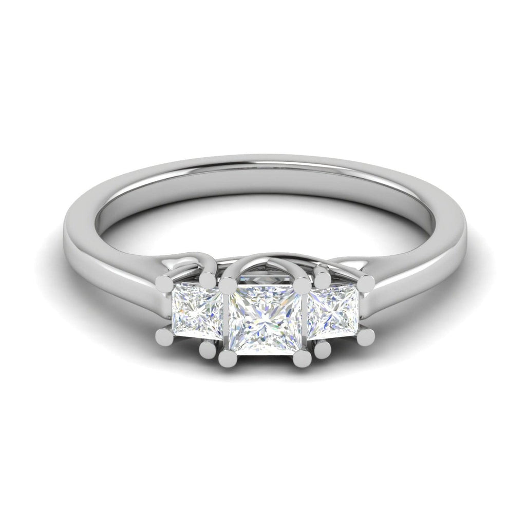 Jewelove™ Rings I VS / Women's Band only 0.40 cts. Princess Cut Solitaire Platinum Diamond Ring JL PT R3 PR 160