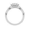 Jewelove™ Rings VS I / Women's Band only 0.40cts Princess Cut Solitaire Halo Diamond Twisted Platinum Ring for Women JL PT RV PR 151
