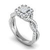 Jewelove™ Rings VS I / Women's Band only 0.40cts Princess Cut Solitaire Halo Diamond Twisted Platinum Ring for Women JL PT RV PR 151