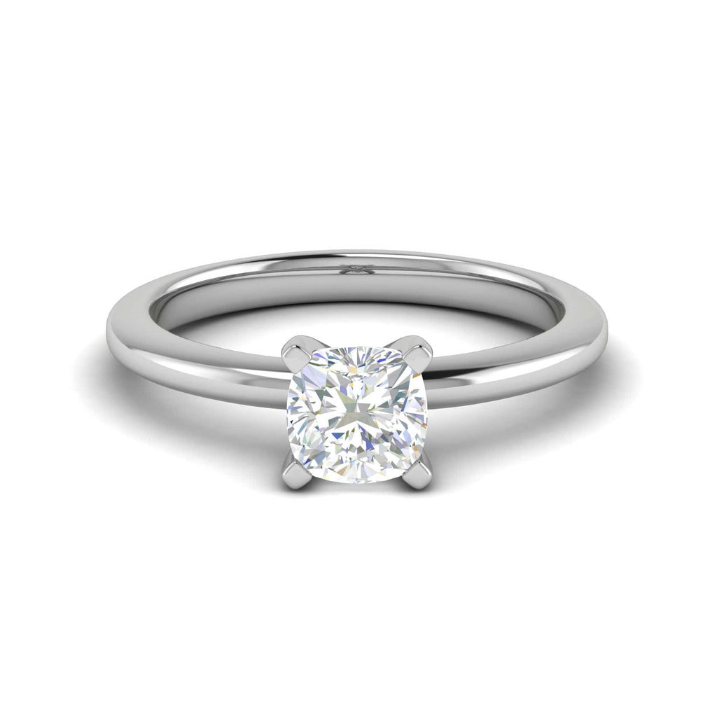 Jewelove™ Rings VVS G / Women's Band only 0.50 cts Cushion Solitaire Diamond Platinum Ring JL PT RS CU 132