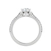 Jewelove™ Rings VVS G / Women's Band only 0.50 cts. Cushion Solitaire Diamond Split Shank Platinum Ring JL PT RP CU 103