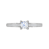 Jewelove™ Rings VVS G / Women's Band only 0.50 cts. Cushion Solitaire Diamond Split Shank Platinum Ring JL PT RP CU 190