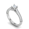 Jewelove™ Rings VVS G / Women's Band only 0.50 cts. Cushion Solitaire Diamond Split Shank Platinum Ring JL PT RP CU 190