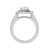 Jewelove™ Rings VVS G / Women's Band only 0.50 cts. Cushion Solitaire Double Halo Diamond Shank Platinum Ring JL PT RH CU 147