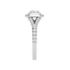 Jewelove™ Rings VVS G / Women's Band only 0.50 cts. Cushion Solitaire Double Halo Split Shank Platinum Ring JL PT RH CU 179