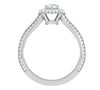 Jewelove™ Rings VVS G / Women's Band only 0.50 cts. Cushion Solitaire Double Halo Split Shank Platinum Ring JL PT RH CU 258