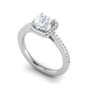 Jewelove™ Rings VVS G / Women's Band only 0.50 cts. Cushion Solitaire Halo Diamond Shank Platinum Ring JL PT RH AS 121