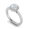 Jewelove™ Rings VVS G / Women's Band only 0.50 cts. Cushion Solitaire Halo Diamond Shank Platinum Ring JL PT RH CU 118