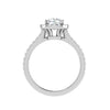 Jewelove™ Rings VVS G / Women's Band only 0.50 cts. Cushion Solitaire Halo Diamond Shank Platinum Ring JL PT RH CU 127