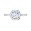 Jewelove™ Rings VVS G / Women's Band only 0.50 cts. Cushion Solitaire Halo Diamond Shank Platinum Ring JL PT RH CU 127