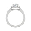 Jewelove™ Rings I VS / Women's Band only 0.50 cts. Cushion Solitaire Halo Diamond Shank Platinum Ring JL PT RH CU 129