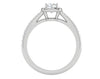 Jewelove™ Rings VVS G / Women's Band only 0.50 cts Cushion Solitaire Halo Diamond Split Shank Platinum Ring JL PT RH CU 256