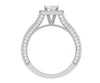 Jewelove™ Rings VVS G / Women's Band only 0.50 cts Cushion Solitaire Halo Diamond Split Shank Platinum Ring JL PT RH CU 284