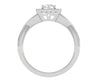 Jewelove™ Rings VVS G / Women's Band only 0.50 cts Cushion Solitaire Halo Diamond Twisted Shank Platinum Ring JL PT RH CU 255