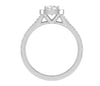 Jewelove™ Rings VVS G / Women's Band only 0.50 cts Cushion Solitaire Platinum Halo Diamond Split Shank Ring JL PT RH CU 288