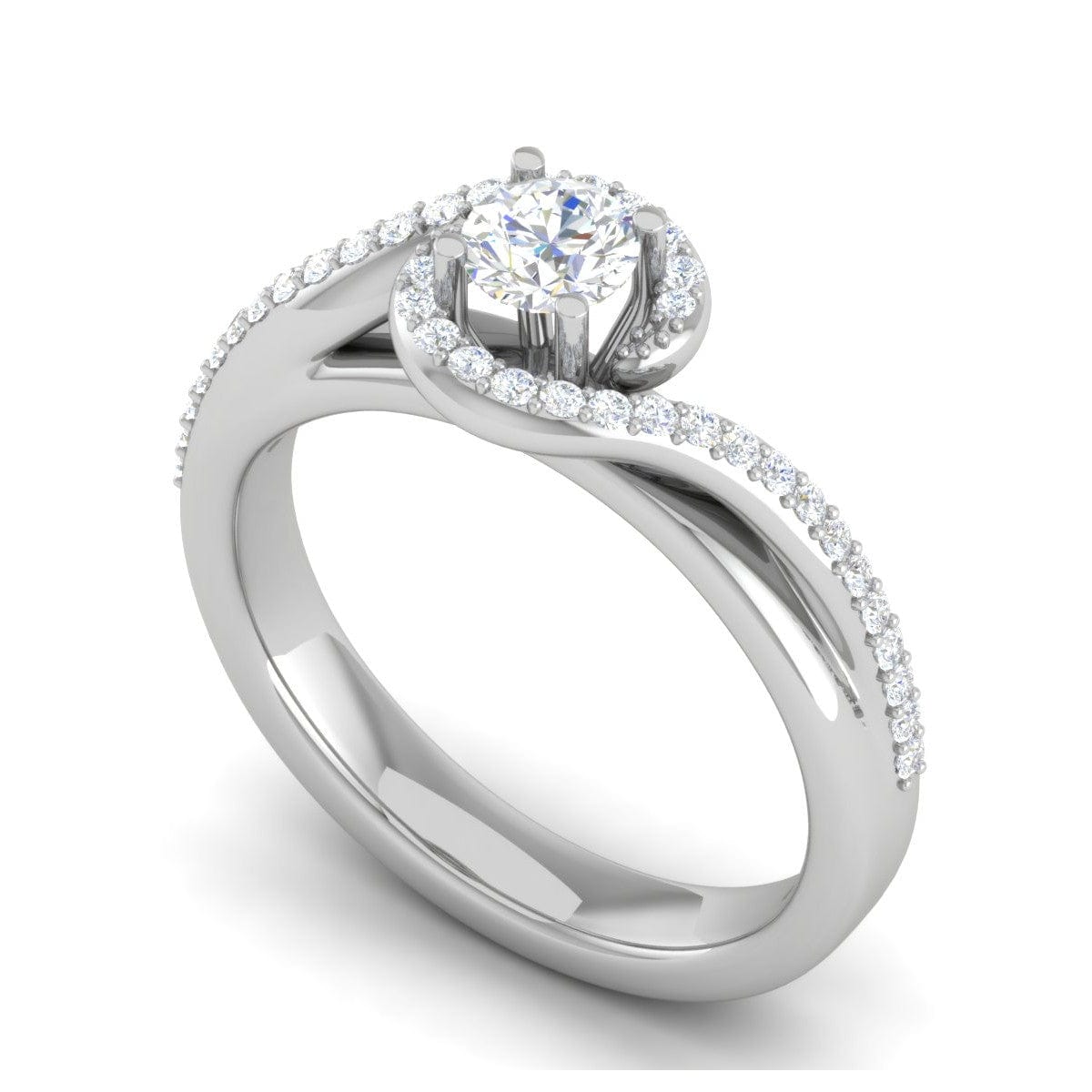 Jewelove™ Rings VS J / Women's Band only 0.50 cts Designer Solitaire Diamond Platinum Ring JL PT RP RD 200