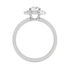 Jewelove™ Rings J VS / Women's Band only 0.50 cts. Double Halo Diamond Shank Platinum Solitaire Ring JL PT RH RD 220