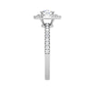 Jewelove™ Rings J VS / Women's Band only 0.50 cts. Double Halo Diamond Shank Platinum Solitaire Ring JL PT RH RD 220