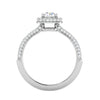 Jewelove™ Rings J VS / Women's Band only 0.50 cts Double Square Diamond Split Solitaire Platinum Ring JL PT RH RD 231