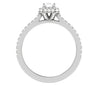 Jewelove™ Rings E VVS / Women's Band only 0.50 cts Emerald Cut Diamond Double Halo Shank Platinum Ring JL PT RH EM 287