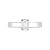Jewelove™ Rings E VVS / Women's Band only 0.50 cts Emerald Cut Solitaire Diamond Platinum Ring JL PT RS EM 127-A