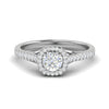 Jewelove™ Rings J VS / Women's Band only 0.50 cts Halo Diamond Shank Solitaire Platinum Diamond Ring JL PT RH RD 186