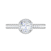 Jewelove™ Rings J VS / Women's Band only 0.50 cts Halo Diamond Shank Solitaire Platinum Ring JL PT RH RD 184