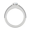 Jewelove™ Rings J VS / Women's Band only 0.50 cts Halo Diamond Split Shank Solitaire Platinum Diamond Ring JL PT RH RD 197
