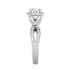 Jewelove™ Rings J VS / Women's Band only 0.50 cts Halo Diamond Twisted Shank Solitaire Platinum Ring JL PT RH RD 181