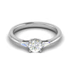 Jewelove™ Rings J VS / Women's Band only 0.50 cts. Platinum Solitaire Diamond Ring with Baguette Accents JL PT R3 RD 116