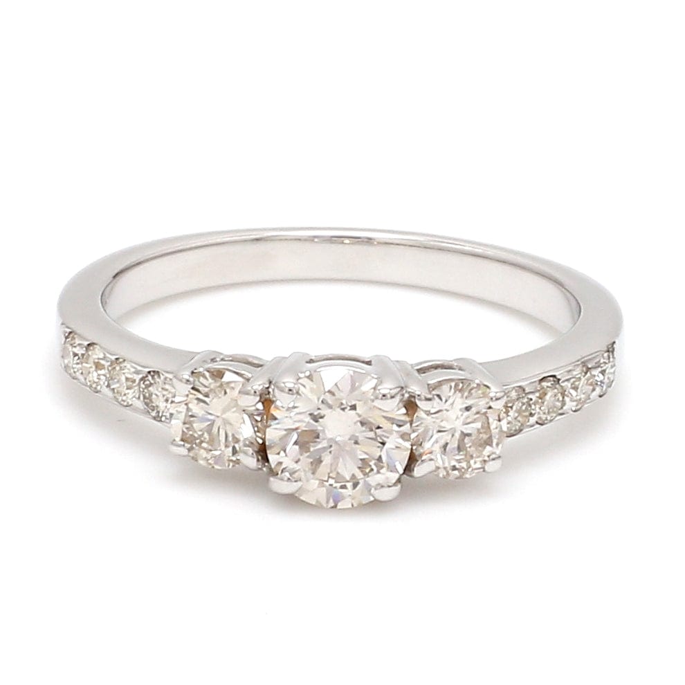 Jewelove™ Rings J VS / Women's Band only 0.50 cts. Platinum Solitaire Engagement Ring with Diamond Accents JL PT 327-A
