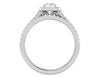 Jewelove™ Rings Women's Ring only / J VS 0.50 cts Platinum Solitaire Square Halo Split Ring for Women JL PT RH RD 300
