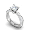 Jewelove™ Rings I VS / Women's Band only 0.50 cts. Princess Cut Diamond Split Shank Platinum Solitaire Engagement Ring JL PT RP PR 107
