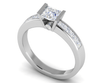 Jewelove™ Rings J VS / Women's Band only 0.50 cts Princess Cut Solitaire Diamond Shank Platinum Ring JL PT RC PR 195