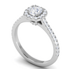 Jewelove™ Rings I VS / Women's Band only 0.50 cts Princess Cut Solitaire Halo Diamond Shank Platinum Ring JL PT RH PR 286