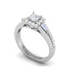 Jewelove™ Rings I VS / Women's Band only 0.50 cts. Princess Cut Solitaire Halo Split Shank Platinum Engagement Ring JL PT JRW084608
