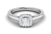 Jewelove™ Rings I VS / Women's Band only 0.50 cts Princess Cut Solitaire Single Halo Diamond Platinum Ring JL PT RH PR 290