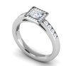 Jewelove™ Rings I VS / Women's Band only 0.50 cts Princess Cut Solitaire Square Halo Diamond Shank Platinum Ring JL PT RH PR 289