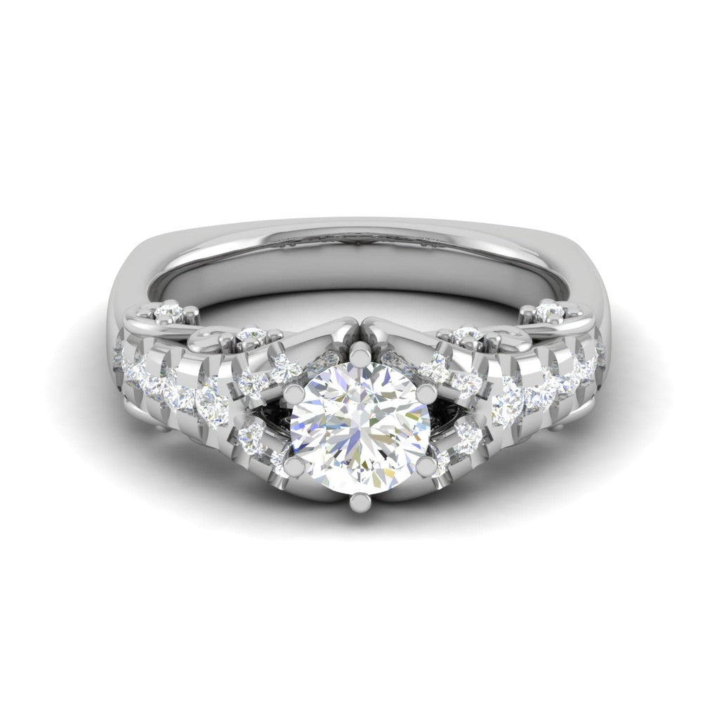 Jewelove™ Rings J VS / Women's Band only 0.50 cts. Solitaire Designer Platinum Diamond Engagement Ring  for Women JL PT WB6030E