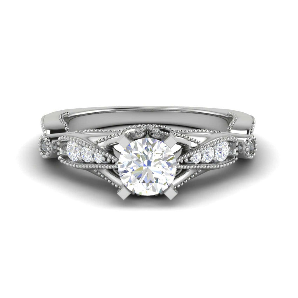 Jewelove™ Rings J VS / Women's Band only 0.50 cts. Solitaire Designer Platinum Diamond Engagement Ring  for Women JL PT WB6032E