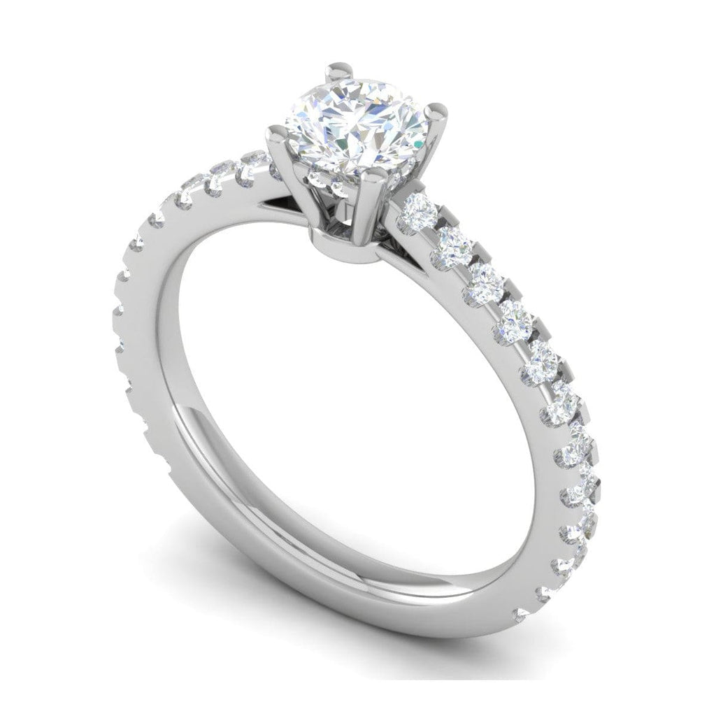 Jewelove™ Rings VS J / Women's Band only 0.50 cts Solitaire Diamond Shank Platinum Ring JL PT RC RD 253