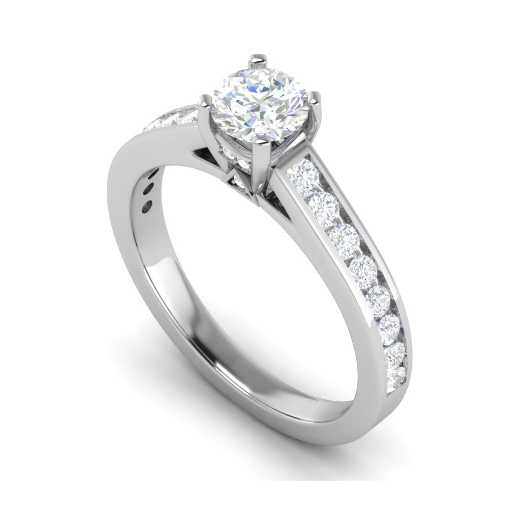 Jewelove™ Rings VS J / Women's Band only 0.50 cts Solitaire Diamond Shank Platinum Ring JL PT RC RD 254