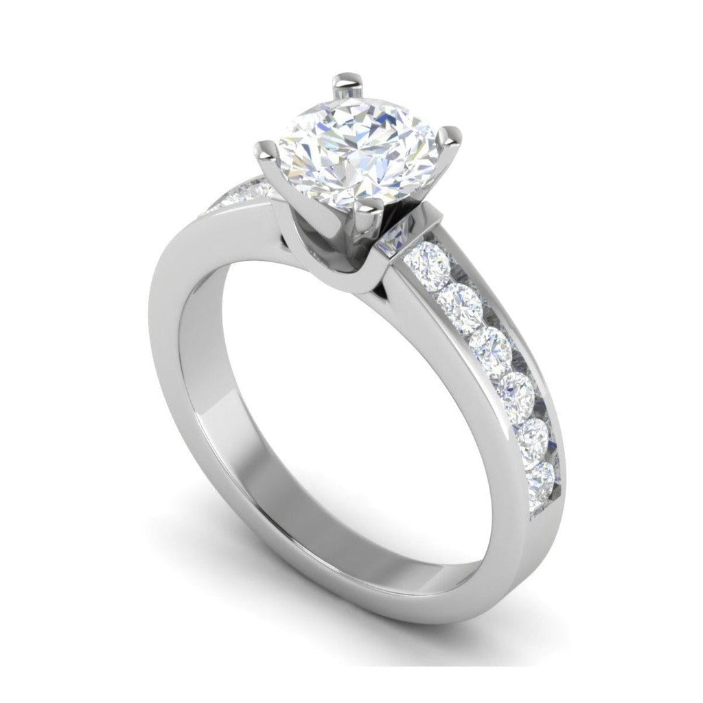 Jewelove™ Rings VS J / Women's Band only 0.50 cts Solitaire Diamond Shank Platinum Ring JL PT RC RD 266