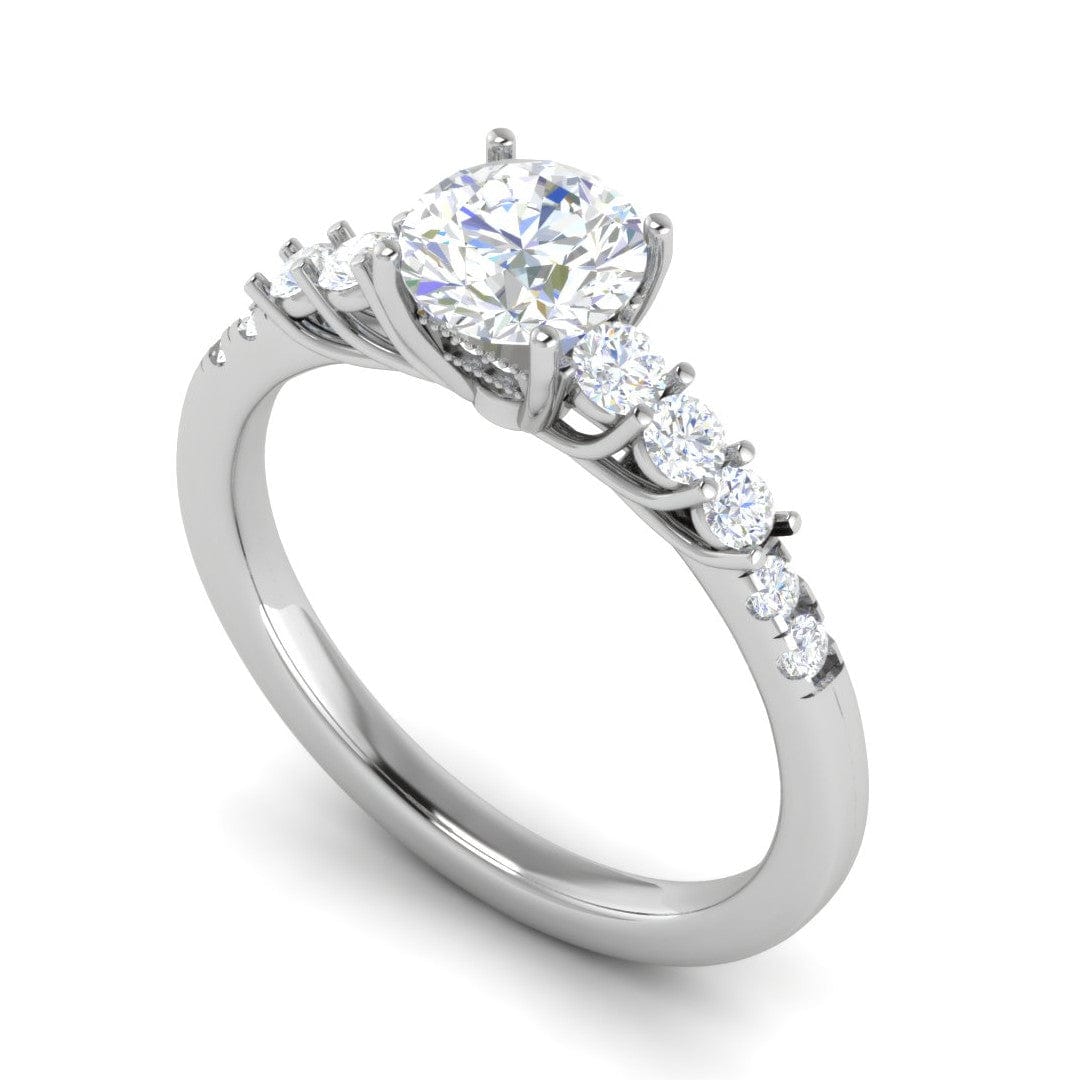 Jewelove™ Rings VS J / Women's Band only 0.50 cts Solitaire Diamond Shank Platinum Ring JL PT RP RD 131