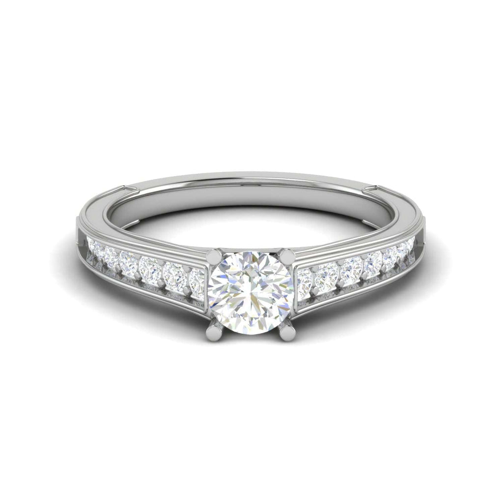Jewelove™ Rings VS J / Women's Band only 0.50 cts Solitaire Diamond Shank Platinum Ring JL PT RP RD 141