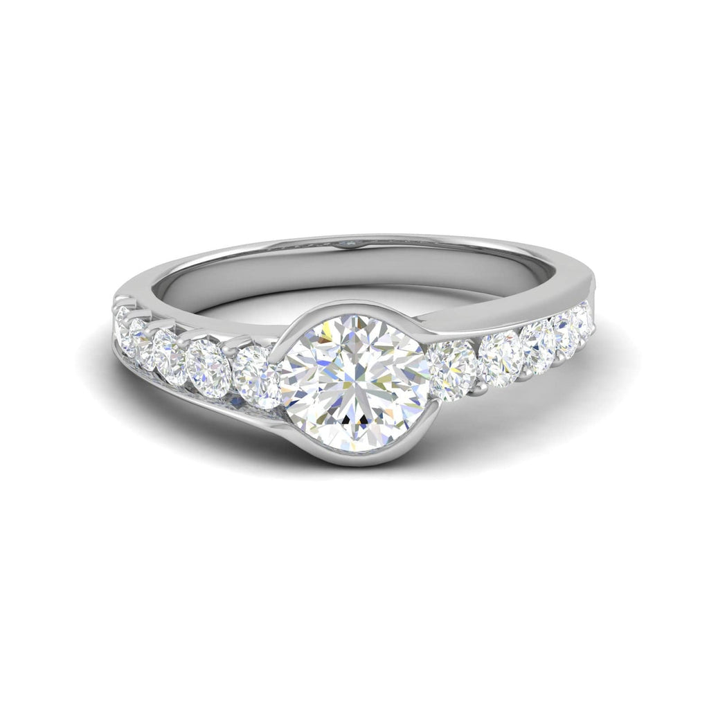 Jewelove™ Rings J VS / Women's Band only 0.50 cts Solitaire Diamond Shank Platinum Ring JL PT WB5735E