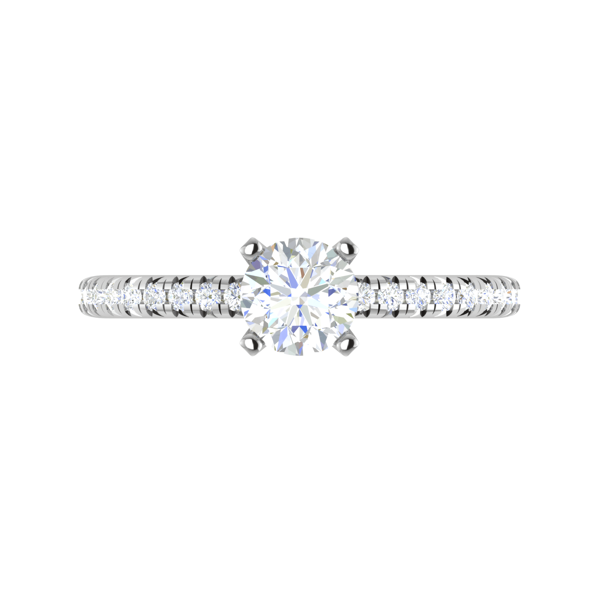 Jewelove™ Rings VS J / Women's Band only 0.50 cts Solitaire Diamond Shank Platinum Ring JL RC RD 259
