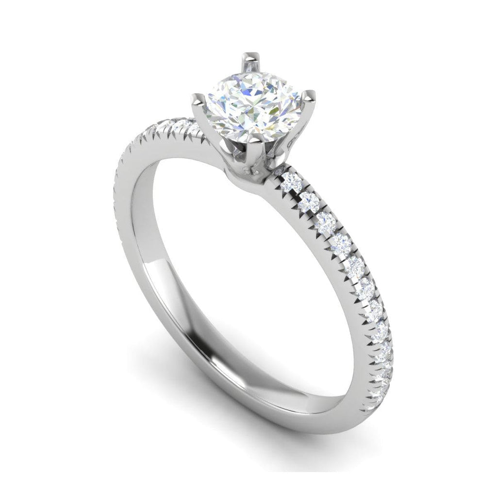 Jewelove™ Rings VS J / Women's Band only 0.50 cts Solitaire Diamond Shank Platinum Ring JL RC RD 259