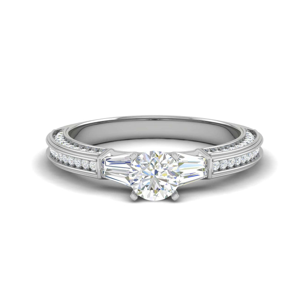 Jewelove™ Rings VS J / Women's Band only 0.50 cts Solitaire Diamond Split Shank Platinum Ring JL PT RP RD 167