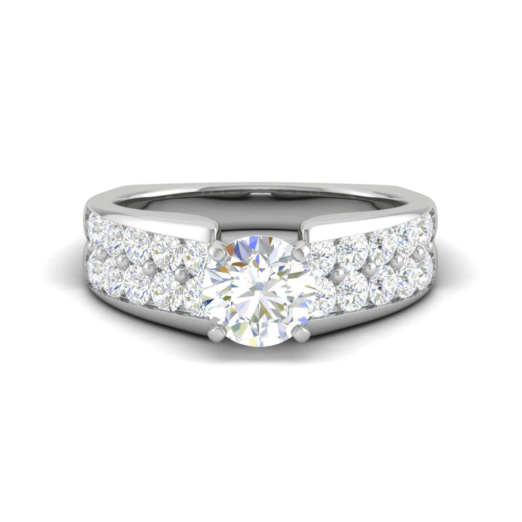 Jewelove™ Rings J VS / Women's Band only 0.50 cts Solitaire Diamond Split Shank Platinum Ring JL PT WB5667E